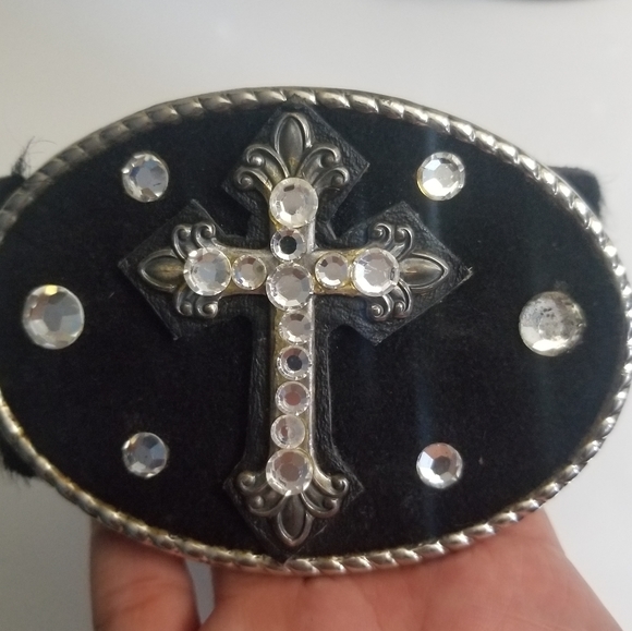 Michelle Monroe Western Cowhide Belt Sz 34 - Picture 3 of 9